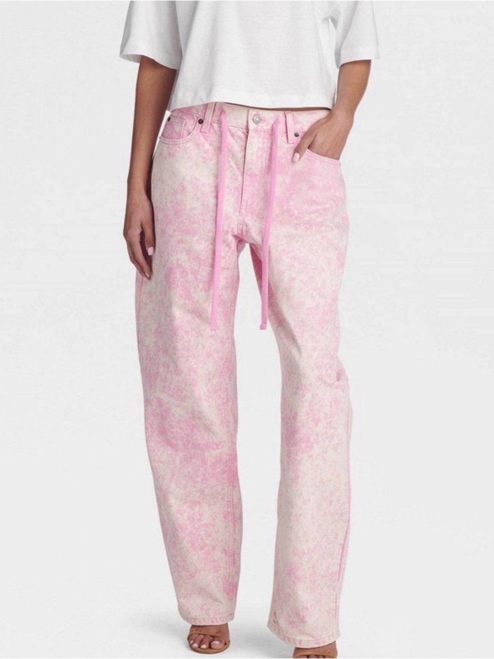 Relaxed Pink Tie-Dye Boyfriend Jeans